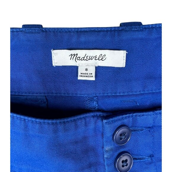 Madewell Womens Coloriche Blue High-Waisted Wide-Leg Linen Blend Pants Size 8 - Picture 5 of 15